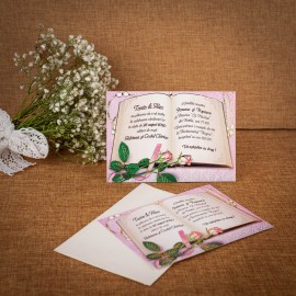Invitatie de nunta Christianna Vintage Floral - ASAMBLARE GRATUITA