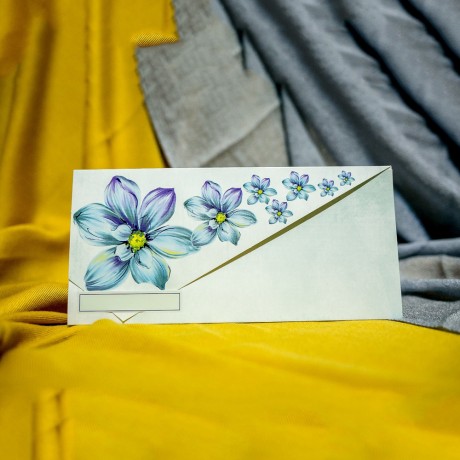 Invitatie de nunta Clarabella Floral Turquoise Tip Plic